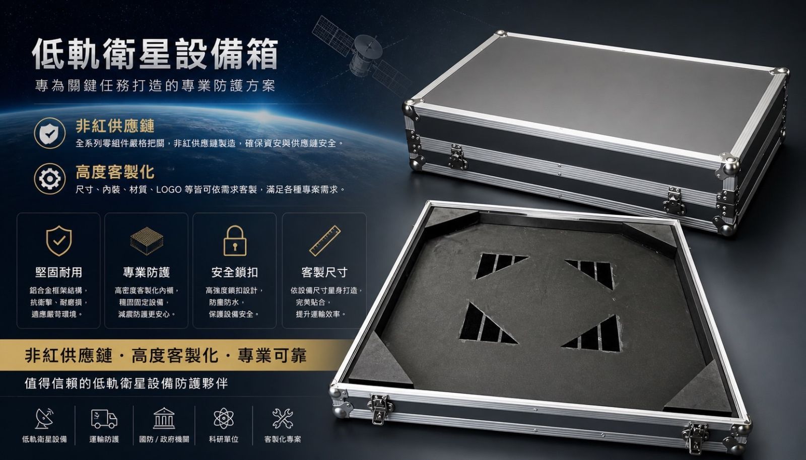 洪洋精密設備箱：低軌衛星 LEO 與航太通訊系統專用工程級防護運輸箱